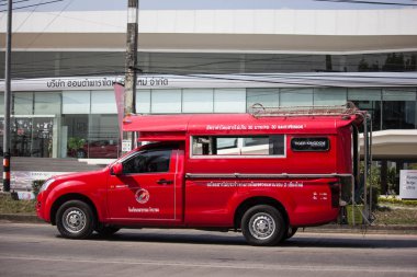 Chiang Mai, Tayland - 20 Nisan 2018: Kırmızı taksi chiang mai. Hizmet şehir ve civarında. Yol no.1001 Chiangmai iş alanı 8 km.