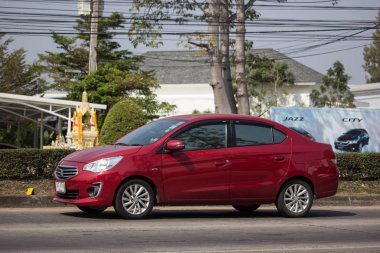 Chiangmai, Tayland - 29 Ocak 2019: Özel araba Mitsubishi çekin. Fotoğraf Road Hayır 121 hakkında 8 km şehir merkezine Chiangmai, Tayland.