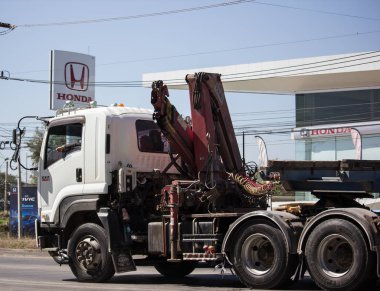 Chiangmai, Tayland - 4 Şubat 2019: Özel Vinçli Kamyon. Fotoğraf Road Hayır 121 hakkında 8 km şehir merkezine Chiangmai, Tayland.
