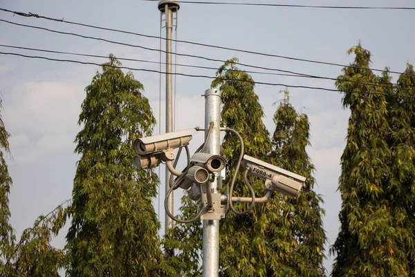 Chiangmai Tailandia Febrero 2019 Cctv Camera Dentro Terminal Estación Autobuses —  Fotos de Stock