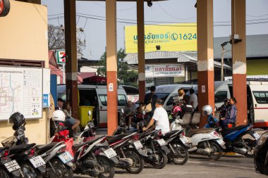 Chiangmai, Tayland - 16 Şubat 2019: İçinde alan, Chiangmai otobüs istasyonu. Fotoğraf Chiangmai otobüs istasyonu, Tayland.