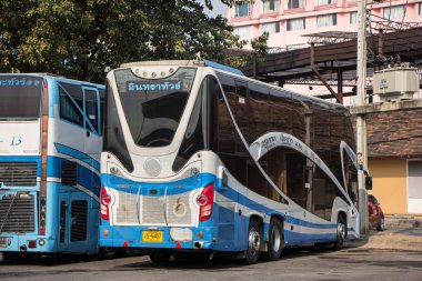 Chiangmai, Tayland - 16 Şubat 2019: Volvo otobüs içi tur otobüs şirketi. Rota Bangkok ve Chiangmai. Fotoğraf ar otobüs terminali, Tayland.
