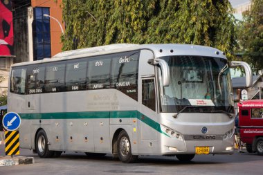 Chiangmai, Tayland - 16 Şubat 2019: Otobüs Greenbus şirketi. Yeşil otobüs otobüs Sevice Kuzey bölgesi Tayland için büyük şirketidir.