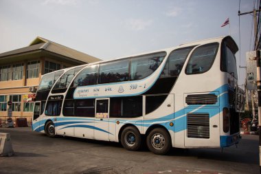 Chiangmai, Tayland - 16 Şubat 2019: Otobüs viriya tur otobüs şirketi. Fotoğraf Chiangmai otobüs istasyonu, Tayland.