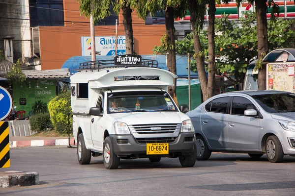 Chiangmai Tajlandia 2019 Lutego Białe Taksówki Chiangmai Chiangmai Trasy Maetang — Zdjęcie stockowe