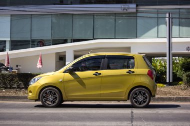 Chiangmai, Tayland - 4 Şubat 2019: Özel Eko Kiralık, Suzuki Celerio. Fotoğraf Road Hayır 121 hakkında 8 km şehir merkezine Chiangmai, Tayland.