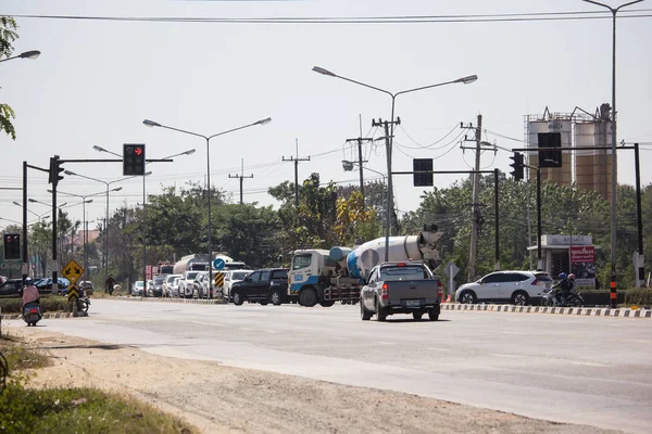 Chiangmai Tailandia Febrero 2019 Coche Tráfico Carretera Cerca Juction Foto — Foto de Stock