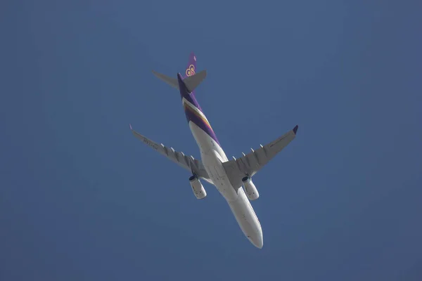 泰国清迈 2019年2月10日 泰国航空公司 Teu 空中客车 A330 300 在清迈飞往曼谷的航班上 — 图库照片