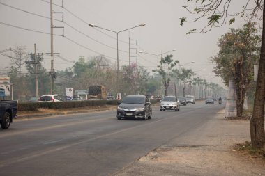 Duman ve kirliliği Haze Otoban yolu üzerinde
