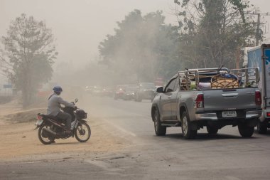 Duman ve kirliliği Haze Otoban yolu üzerinde