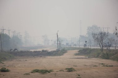 Duman ve kirliliği Haze Otoban yolu üzerinde