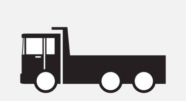 Siyah beyaz damperli kamyon vektörü