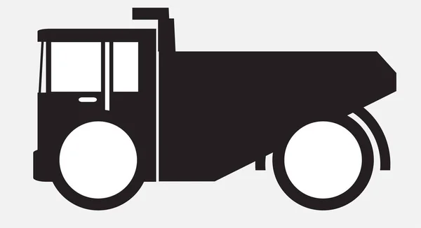 Vector de camión volquete blanco y negro — Archivo Imágenes Vectoriales