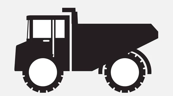 Zwart-wit dump truck vector — Stockvector