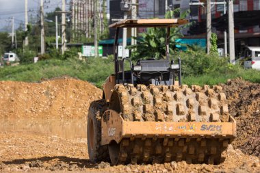 İnşaat alanında Özel Sheepfoot yol silindiri
