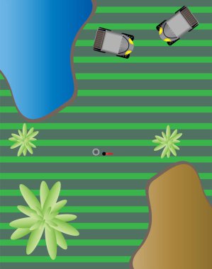 golf alanı vektörü üst görünümü