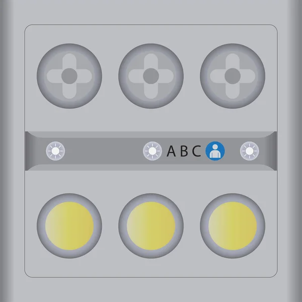 Passagiersvliegtuig overhead knop — Stockvector