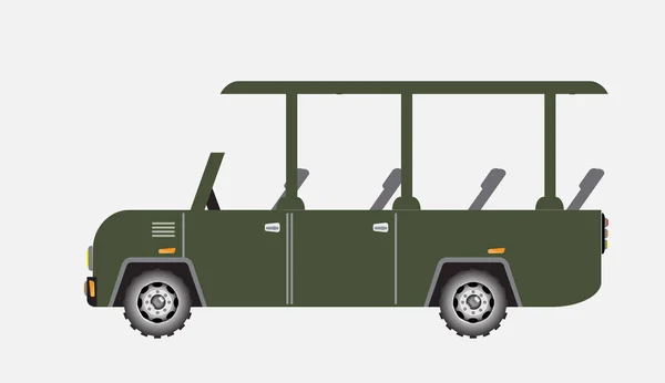 Verde off road safari de viaje — Vector de stock