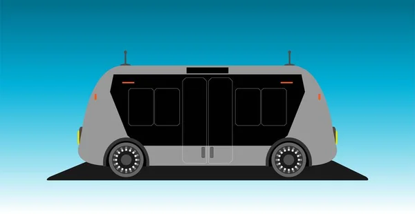 Autonome zelfrijdende bus zonder bestuurder — Stockvector