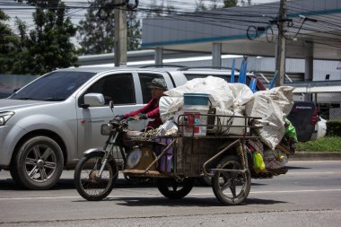 Chiangmai, Tayland - 23 Temmuz 2020: Private Old Honda CB Motosikleti. Fotoğraf 121 numaralı yolda, Chiangmai, Tayland 'a 8 km uzaklıkta..