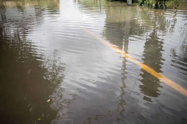 Flooding Asphalt Road Monsoon Depression — Stock Photo, Image