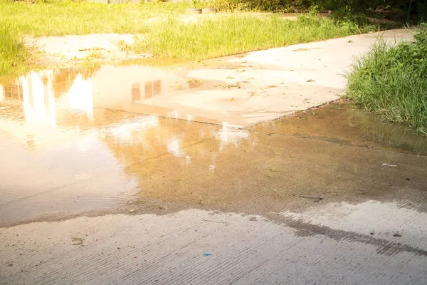 Inundación Camino Asfalto Depresión Monzónica —  Fotos de Stock