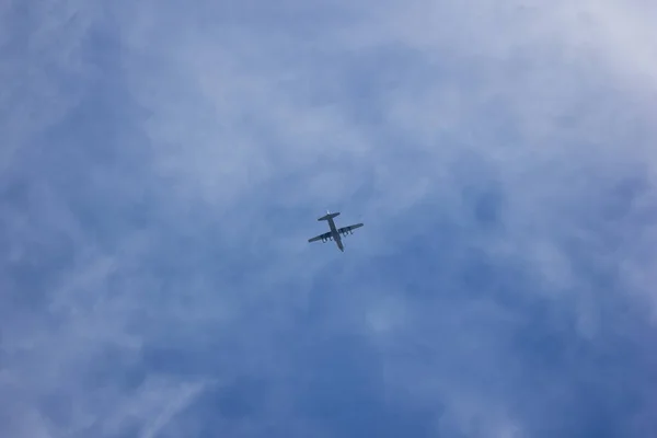 Big Military Transport Cargo Aircraft over sky