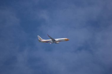 Chiangmai, Tayland - 11 Ağustos 2020 NokAir 'den HS-DBX Boeing 737-800. Chiangmai havaalanından Bangkok 'a hareket et..