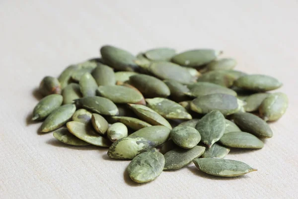 Pumpkin Seeds Wood Background — Stock Photo, Image