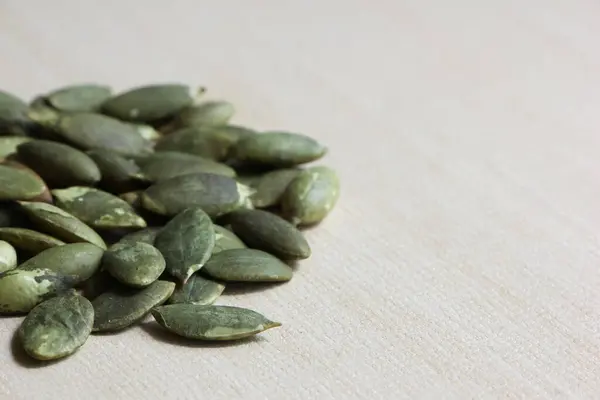 Pumpkin Seeds Wood Background — Stock Photo, Image