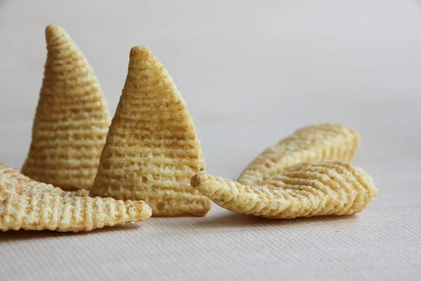 Cone Corns Snack Yellow Puffed — Stock Photo, Image