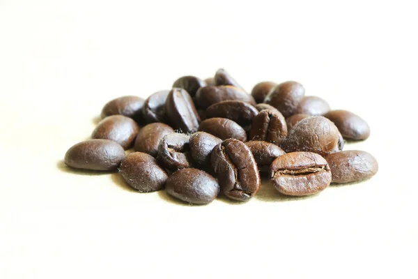 Ziarna Kawy Tle Drewna — Zdjęcie stockowe