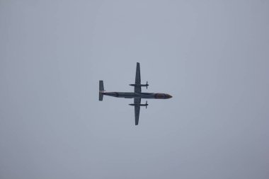 Chiangmai, Tayland - 27 Eylül 2020: HS-DQA bombardıman uçağı Q400 NextGen of Nokair. Chiangmai Havaalanı 'ndan Udon Thani' ye hareket edin..