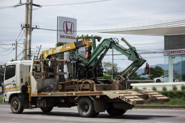 Chiangmai, Tayland - 10 Ekim 2020 TADANO PPS Beton Turna Kamyonu. Fotoğraf 121 no 'lu yolda, Chiangmai, Tayland şehir merkezinden yaklaşık 8 km uzaklıkta..