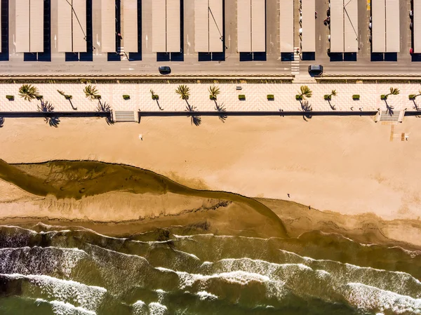 Vista aérea da praia de Alboraya perto da cidade de Valência. Espanha — Fotografia de Stock