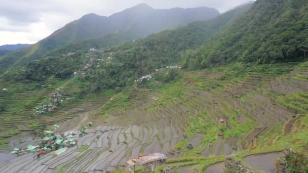 Philippine Islands Batad Mountain Village Rice Terraces — Stock Video