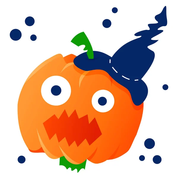 Illustration Vectorielle Citrouille Halloween Surprise Chapeau Vacances Automne Joyeux Halloween — Image vectorielle