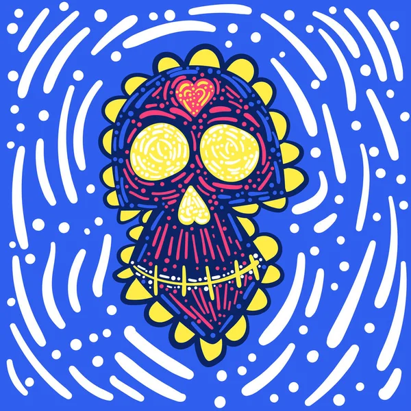Jour Des Morts Dia Los Muertos Concept Carnaval Mexicain Avec — Image vectorielle