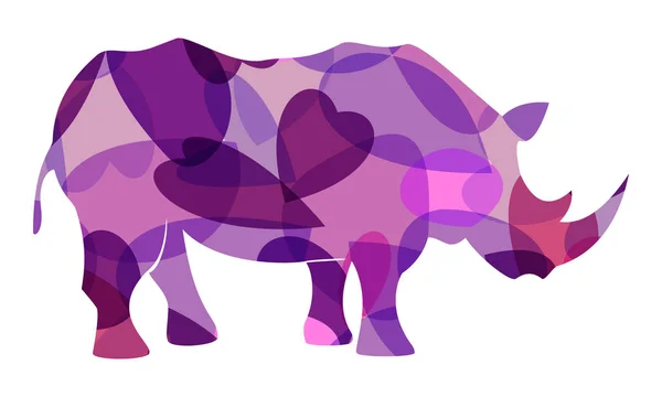 Nosorożec wektor kolorowe — Wektor stockowy