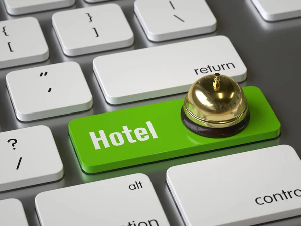 Hotel Key Keyboard Rendering Conceptual Image — Stock Photo, Image