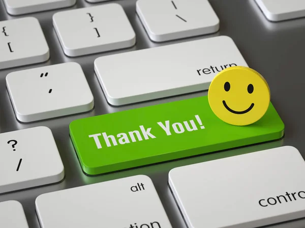 Thank You Key Keyboard Rendering Conceptual Image — Stock Photo, Image