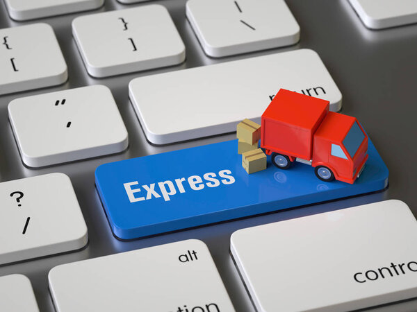 Express key on the keyboard, 3d rendering,conceptual image.