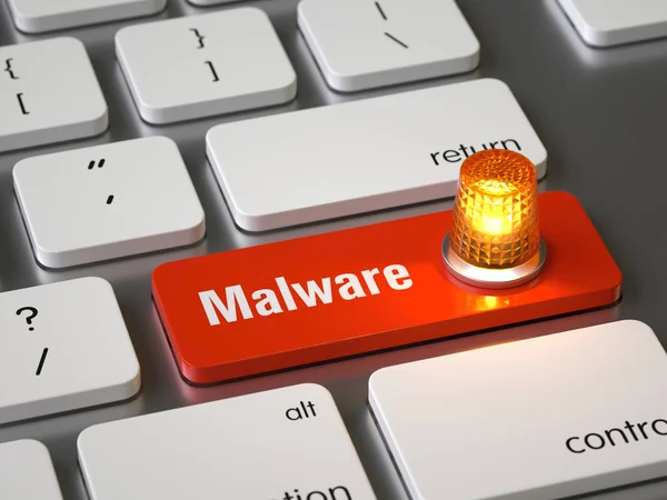Malware Kulcs Billentyűzet Renderelés Fogalmi Kép — Stock Fotó