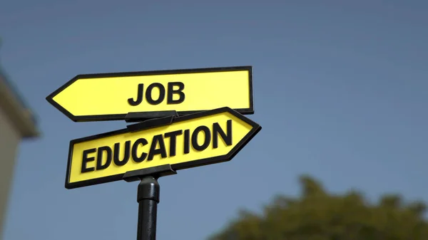 Road Sign Job Education Words Image — Stock Photo, Image