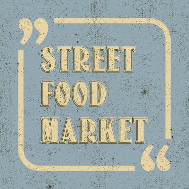 Sokak gıda pazarı. İş notu. Vektör çizim tasarım için