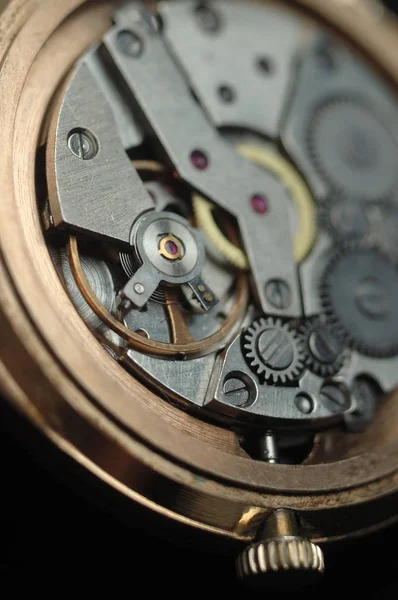 Mechanisme Van Pols Horloges Duidelijke Close Ondiepe Scherptediepte — Stockfoto