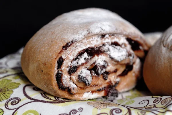 Sweet Roll White Powder Shallow Depth Field — Stock Photo, Image