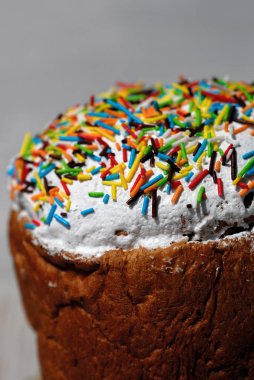 Krema paskalya pastası üst. Sığ alan derinliği