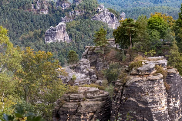 Вид Зверху Саксонської Швейцарії Bastei Ущелині — стокове фото