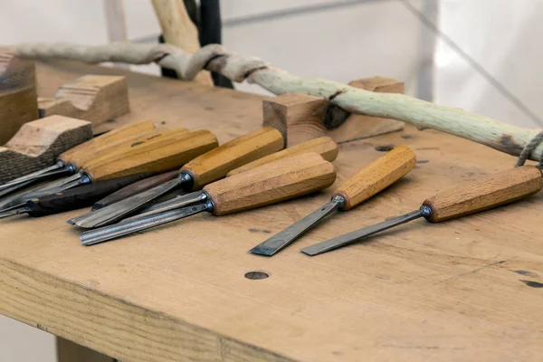 Goivetes e cinzéis de carpinteiro — Fotografia de Stock